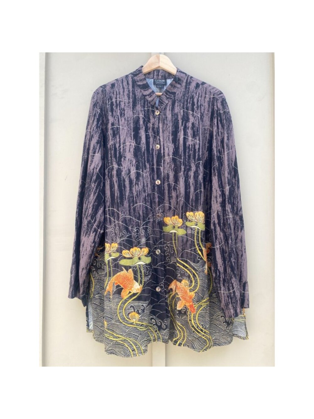Citron Santa Monica Tunic Top Long Sleeve Koi Fish